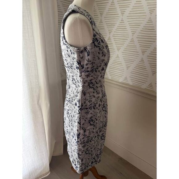 b Michael America Size 6 Navy Silver Jacquard Tank Cocktail Dress NWT - Picture 7 of 7